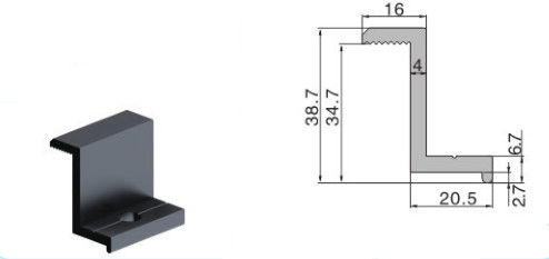 Braçadeira de alumínio da extremidade para o sistema solar da montagem do telhado com tamanhos diferentes