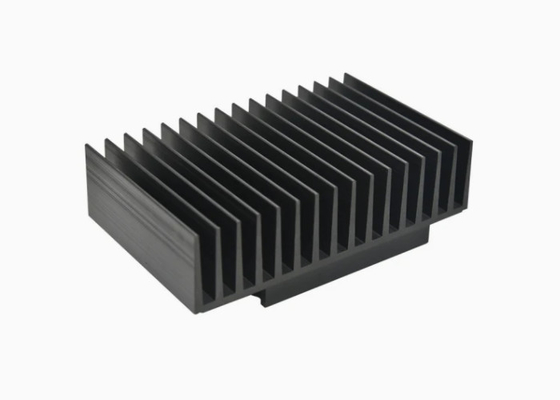 Anodizado em preto brilhante e extrudido, extrusão de dissipadores de calor de alumínio industrial 6063-T5